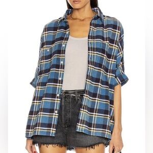 R13 Boxy Plaid Flannel Shirt